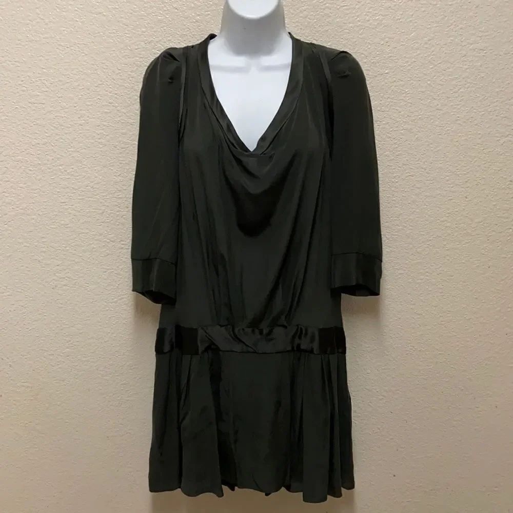 Maje Silk Drop Waist Mini Dress Size 2